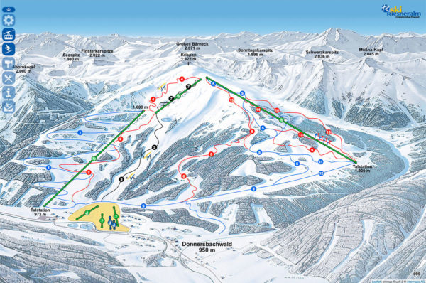 Plan des pistes de ski au Riesneralm
