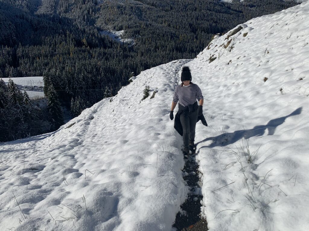 Walking through the snow